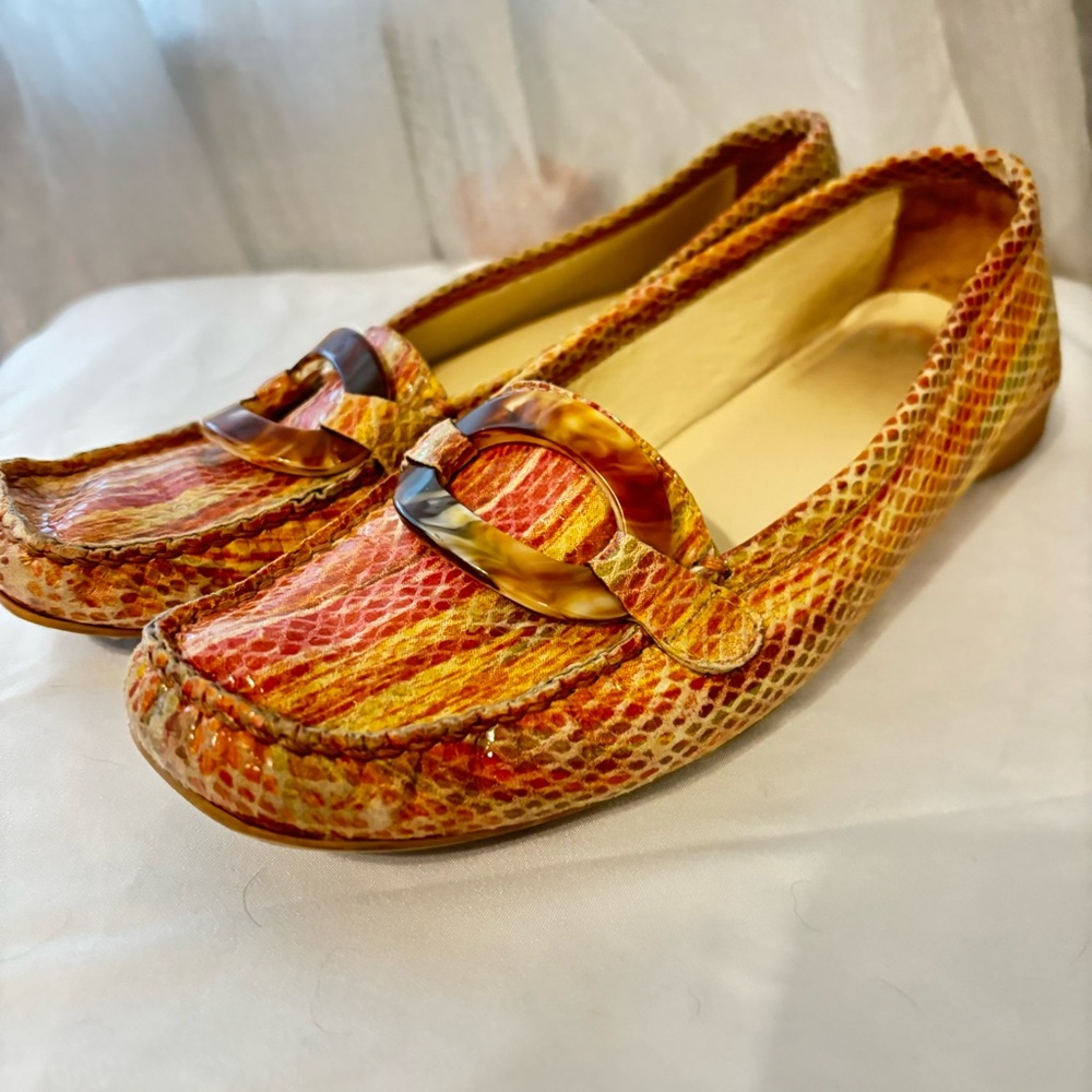 Stuart Weitzman Ombr Colored Python-Textured Flat… - image 1